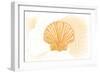 Scallop Shell - Yellow - Coastal Icon-Lantern Press-Framed Art Print