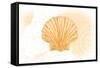 Scallop Shell - Yellow - Coastal Icon-Lantern Press-Framed Stretched Canvas