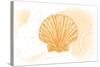 Scallop Shell - Yellow - Coastal Icon-Lantern Press-Stretched Canvas