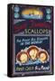 Scallops - Vintage Sign-Lantern Press-Framed Stretched Canvas