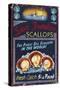 Scallops - Vintage Sign-Lantern Press-Stretched Canvas