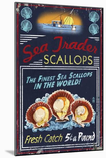 Scallops - Vintage Sign-Lantern Press-Mounted Art Print