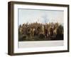 Scalp Dance of Hidatsa Indians, Engraving by Karl Bodmer-null-Framed Giclee Print