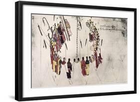 Scalp Dance or Victory Dance-Amos Bad Heart Buffalo-Framed Giclee Print