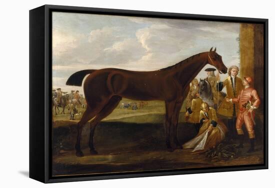 Scamp', a Bay Racehorse Owned by the 3Rd Duke of Devonshire and a Jockey on a Racecourse (Newmarket-John Wootton-Framed Stretched Canvas