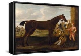 Scamp', a Bay Racehorse Owned by the 3Rd Duke of Devonshire and a Jockey on a Racecourse (Newmarket-John Wootton-Framed Stretched Canvas