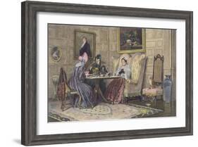 Scandal and Tea, Published 1893-Walter Dendy Sadler-Framed Giclee Print