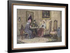 Scandal and Tea, Published 1893-Walter Dendy Sadler-Framed Giclee Print