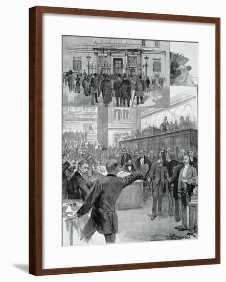 Scandal of Banca Romana, Cabinet in Session, November 23, 1893, Italy-null-Framed Giclee Print