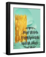 Scandi Abstract Mint Gold-Urban Epiphany-Framed Art Print