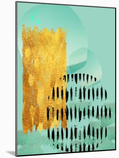 Scandi Abstract Mint Gold-Urban Epiphany-Mounted Art Print