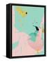 Scandi Abstract Mint Pink-Urban Epiphany-Framed Stretched Canvas