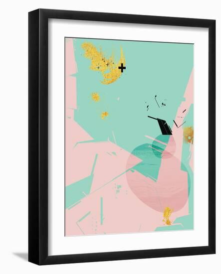 Scandi Abstract Mint Pink-Urban Epiphany-Framed Art Print
