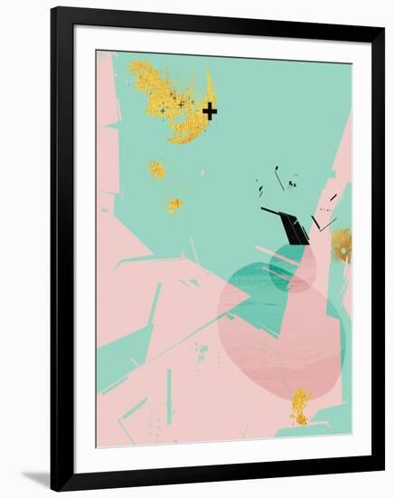 Scandi Abstract Mint Pink-Urban Epiphany-Framed Art Print