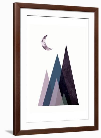 Scandi Mountains Blue 1-Urban Epiphany-Framed Art Print