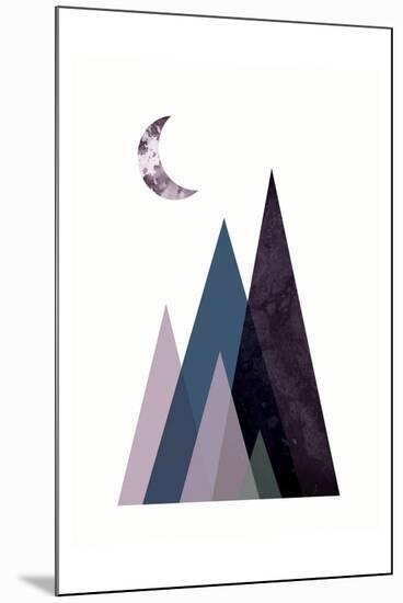 Scandi Mountains Blue 1-Urban Epiphany-Mounted Art Print