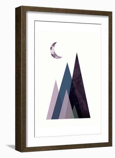 Scandi Mountains Blue 1-Urban Epiphany-Framed Art Print