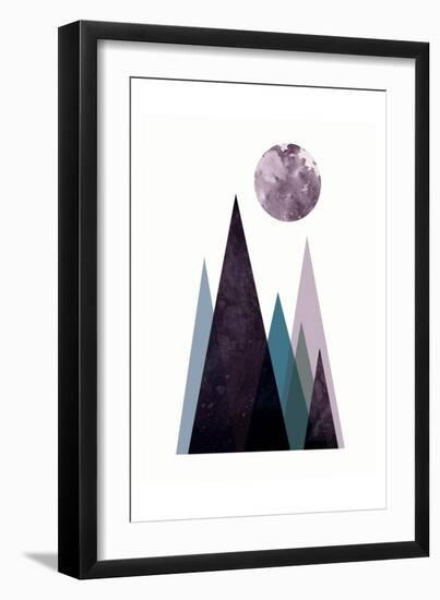 Scandi Mountains Blue 2-Urban Epiphany-Framed Art Print