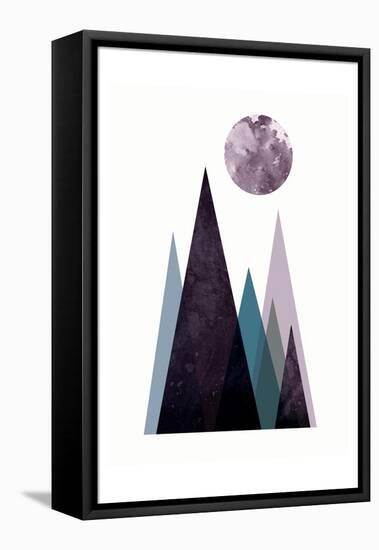 Scandi Mountains Blue 2-Urban Epiphany-Framed Stretched Canvas
