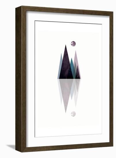 Scandi Mountains Blue 3-Urban Epiphany-Framed Art Print