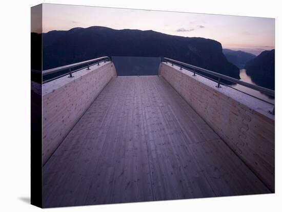 Scandinavia, Norway, Aurlandsfjord, Mountains, Fjord, Viewpoint, Panorama, Twilight-Rainer Mirau-Stretched Canvas