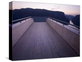 Scandinavia, Norway, Aurlandsfjord, Mountains, Fjord, Viewpoint, Panorama, Twilight-Rainer Mirau-Stretched Canvas