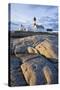 Scandinavia, Norway, Hamaroey, Tranoey, Lighthouse, Rock-Landscape-Rainer Mirau-Stretched Canvas