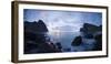 Scandinavia, Norway, Lofoten, Moskenesoey, Kvalvika, Sea-Bay, Sunset, Cloudy-Mood-Rainer Mirau-Framed Photographic Print