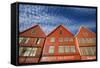 Scandinavia, Norway, Mountains, Bryggen, Frontage, Exterior-Rainer Mirau-Framed Stretched Canvas