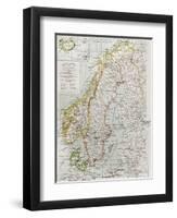 Scandinavia Political Map With Iceland Insert Map-marzolino-Framed Art Print