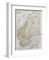 Scandinavia Political Map With Iceland Insert Map-marzolino-Framed Art Print