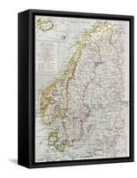 Scandinavia Political Map With Iceland Insert Map-marzolino-Framed Stretched Canvas