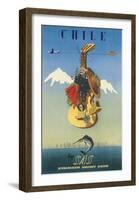 Scandinavian Airlines Chile, Gaucho Guitar, c.1951-De Ambrogio-Framed Giclee Print