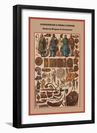 Scandinavian and Viking Costume Medieval Weapons and Armaments-Friedrich Hottenroth-Framed Art Print