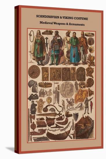 Scandinavian and Viking Costume Medieval Weapons and Armaments-Friedrich Hottenroth-Stretched Canvas