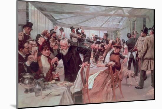 Scandinavian Artist's Luncheon at Cafe Ledoyen on Varnishing Day, 1886-Hugo Birger-Mounted Giclee Print