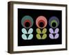 Scandinavian Flowers on Black I-Anita Nilsson-Framed Art Print