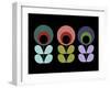 Scandinavian Flowers on Black I-Anita Nilsson-Framed Art Print