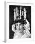 Scandinavian Girl Wearing Candle Headdress on St Lucy's Day, 1936-null-Framed Giclee Print