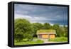 Scandinavian House with Grass Covered Roof-Lamarinx-Framed Stretched Canvas