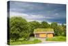 Scandinavian House with Grass Covered Roof-Lamarinx-Stretched Canvas