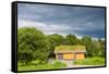 Scandinavian House with Grass Covered Roof-Lamarinx-Framed Stretched Canvas