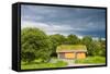 Scandinavian House with Grass Covered Roof-Lamarinx-Framed Stretched Canvas