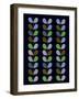 Scandinavian Leaf Pattern on Black I-Anita Nilsson-Framed Art Print