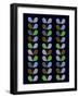 Scandinavian Leaf Pattern on Black I-Anita Nilsson-Framed Art Print