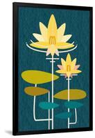 Scandinavian Lotus (Blue)-null-Framed Art Print