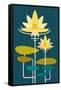 Scandinavian Lotus (Blue)-null-Framed Stretched Canvas
