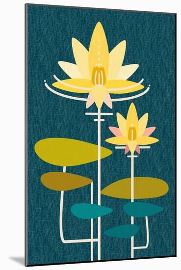 Scandinavian Lotus (Blue)-null-Mounted Art Print