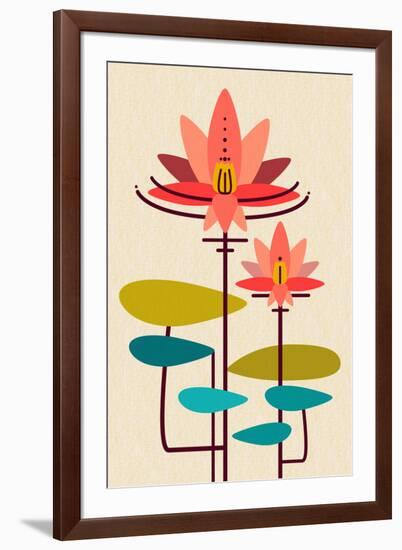 Scandinavian Lotus (White)-null-Framed Art Print