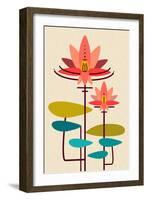 Scandinavian Lotus (White)-null-Framed Art Print